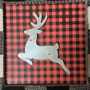 Buffalo Plaid Red and Black galvanized metal sign